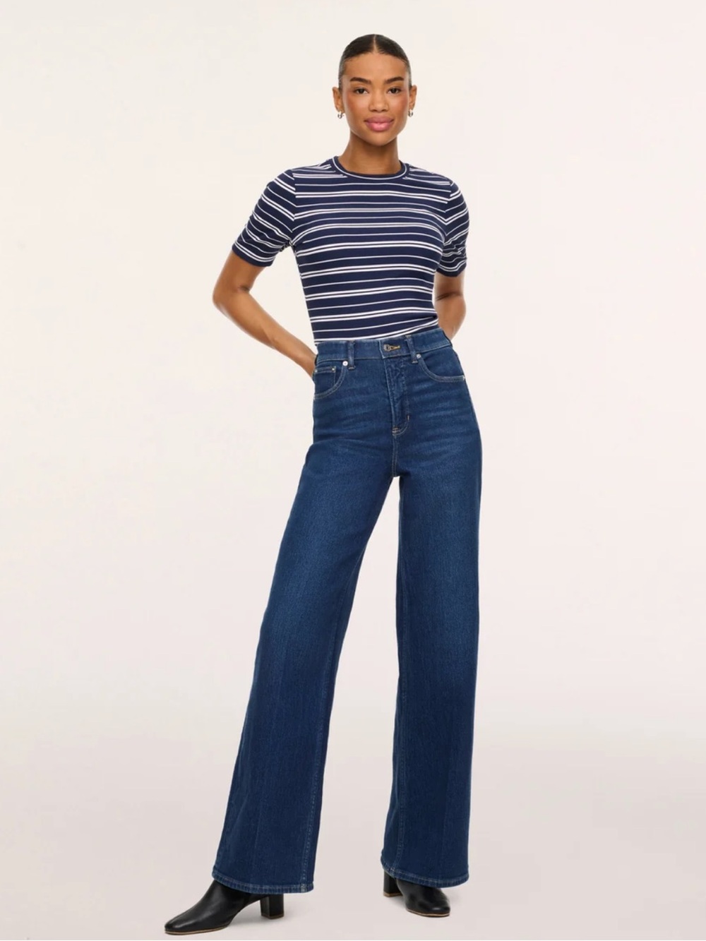 SPANX SPANXshape Authentic 360 Wide Leg Jeans High-Rise - Small / Tall